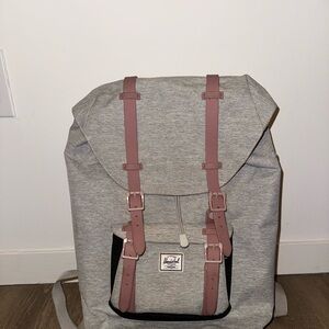 Herschel Supply Company Gray Backpack with Mauve Straps
